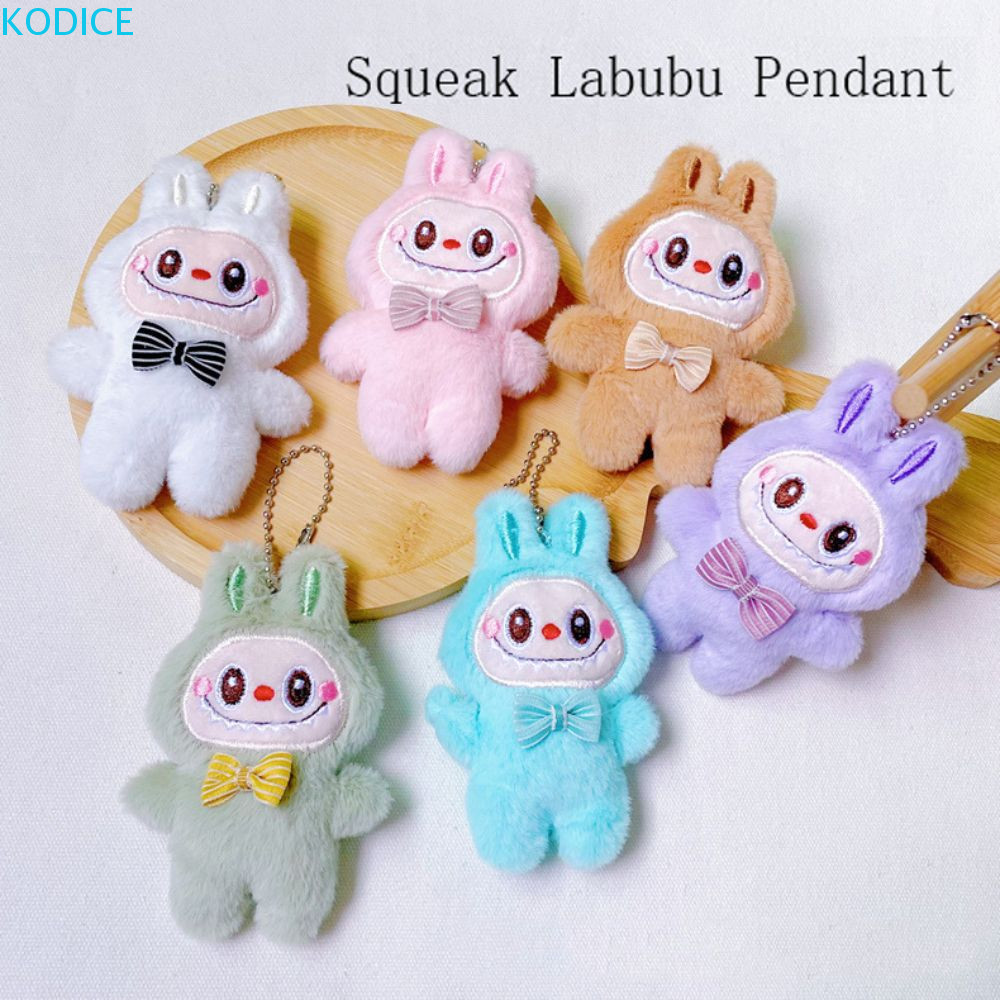 Kodice Labubu Bunny พวงกุญแจ, Squeak จี้ตุ๊กตาเข็มกลัด Labubu ตุ๊กตาพวงกุญแจ, กล่องเซอร์ไพรส์ลึกลับ Creative กระเป๋าเป้สะพายหลัง Charms ตลก Labubu ตุ๊กตาจี้ของขวัญวันเกิด