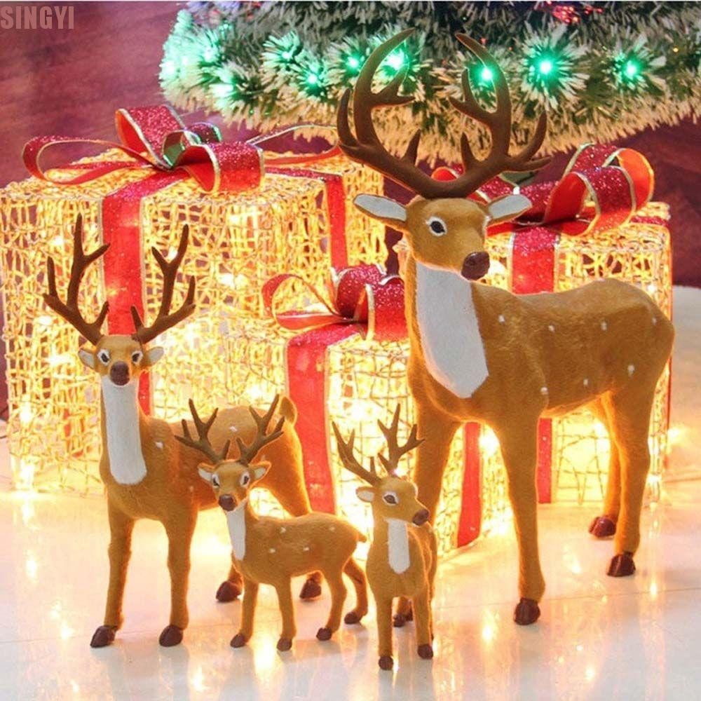 Singyi จําลองกวาง Elk Plush Craft Desktop รุ่น Handmade น่ารัก Reindeer เครื่องประดับ