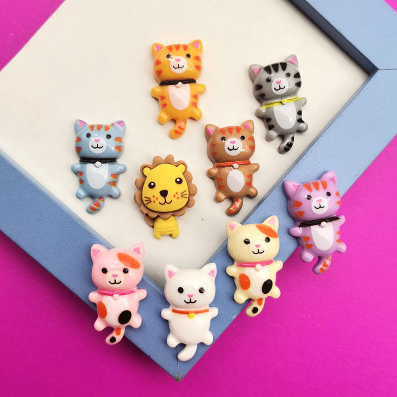 ลายการ์ตูนน่ารักลายสิงโตแมวอุปกรณ์เรซิน DIY ครีมกาวเคสโทรศัพท์เครื่องประดับผมกิ๊บติดผมถ้วยน้ำแพทช์เครื่องเขียน
