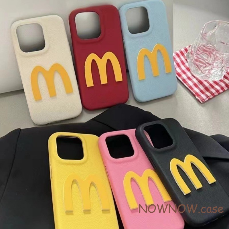 Iphone 16 15 14 13 12 11 Pro Max X XR XS Max 7 8 Plus INS Handmade McDonalds หนังรูปแบบเคสโทรศัพท์ปกอ่อน