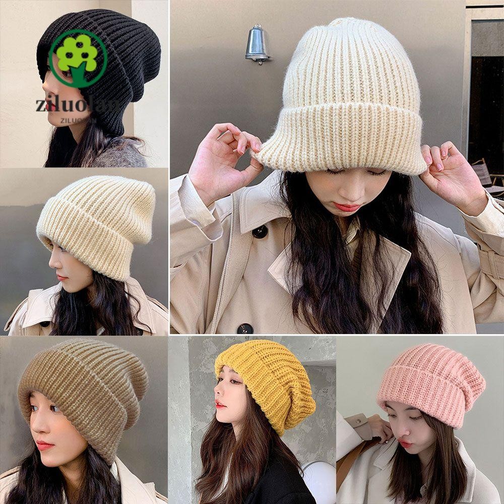 ซิลูโอลัน ฤดูหนาวฤดูใบไม้ร่วงหมวกสุภาพสตรีหมวกลําลองแข็งน่ารัก5สีหญิงหมวกหมวก
