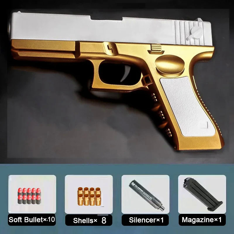 ปืนของเล่นขว้างปา M1911เปลือก G17กระสุนลูกดอกแบบนิ่มปืนพกอัดลมสำหรับเด็กผู้ชายกีฬากลางแจ้งการยิงของขวัญ