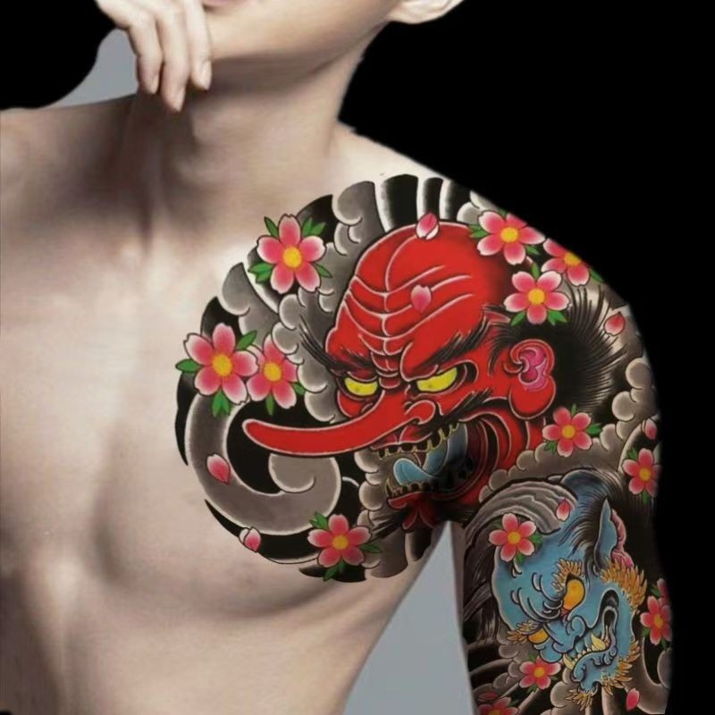 เครื่องประดับปลอมสติกเกอร์รอยสักแฟชั่นสติกเกอร์รอยสักสีกันน้ำสำหรับผู้ชายแ