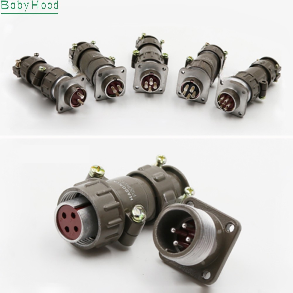 BABYHOODMetal P20K6Q Contacts 2-7 Pin Aviation Connector M20 แผง Mount Flange