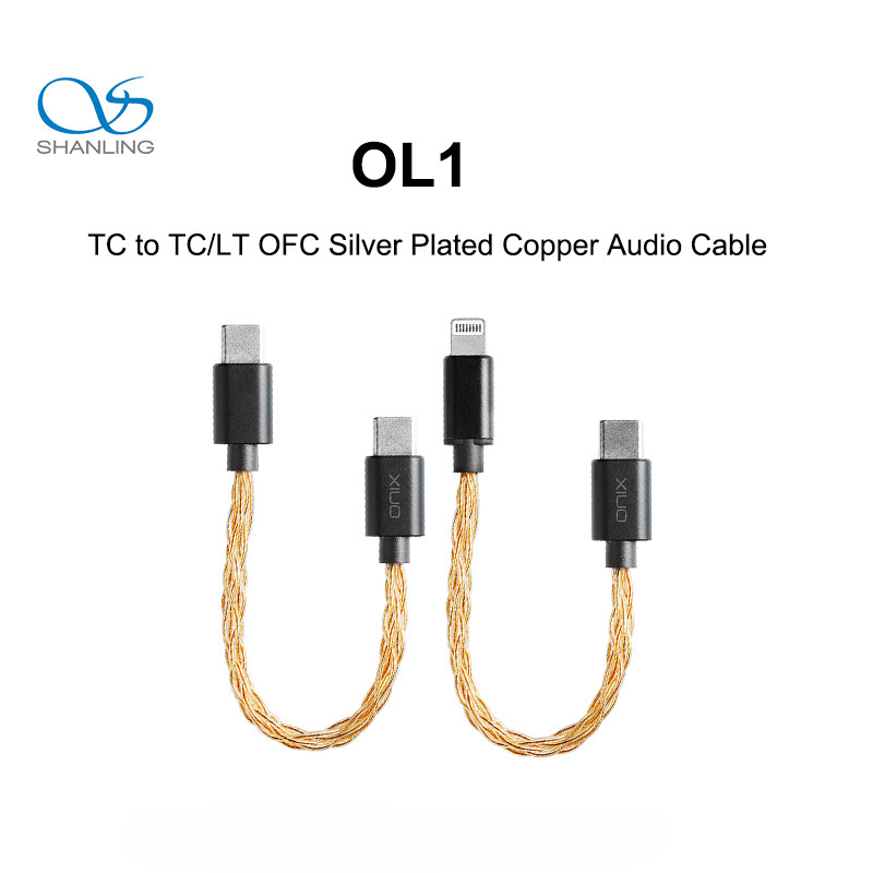 Shanling ONIX OL1 TC to TC/LT OFC ชุบเงินทองแดงสายสัญญาณเสียงสําหรับ ALPHA Xi1 UA4 DC03PRO DC04 PRO