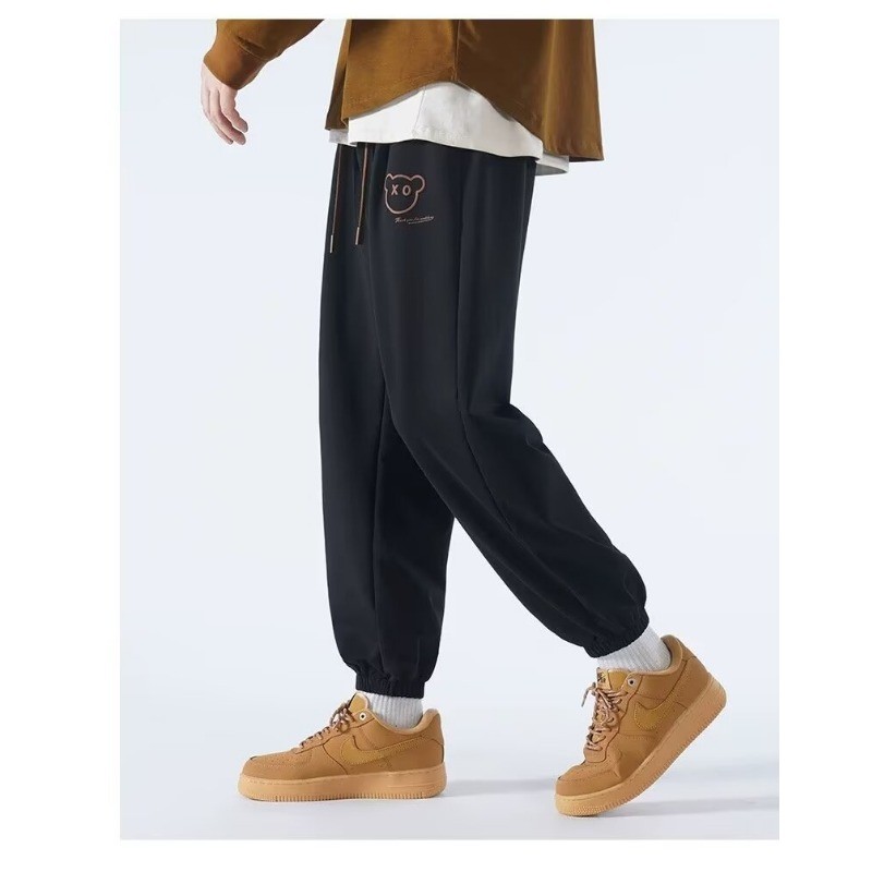 M-8xl เกาหลี Simple สีเทา Jogger กางเกงผู้ชาย Plus ขนาดกางเกงขายาวลําลองหลวม Sweatpants