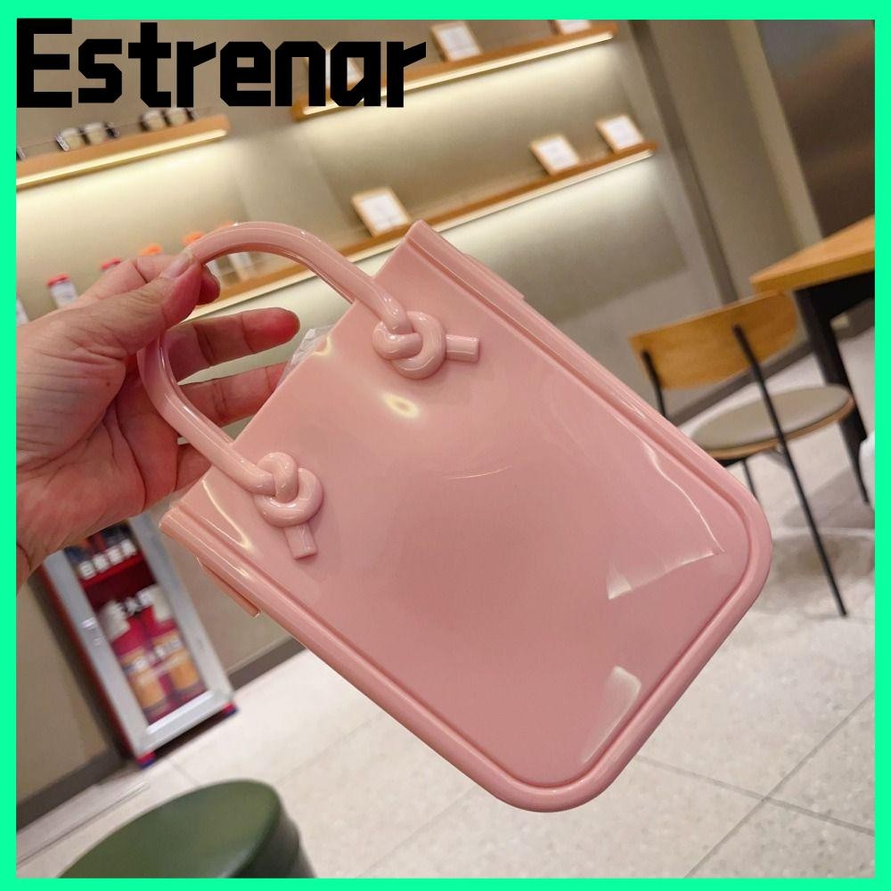 Estrenar Jelly Bag กระเป๋าถือ Tranel Phone Bag กระเป๋าสะพายข้างผู้หญิง PVC|กระเป๋าโท้ตมินิสี