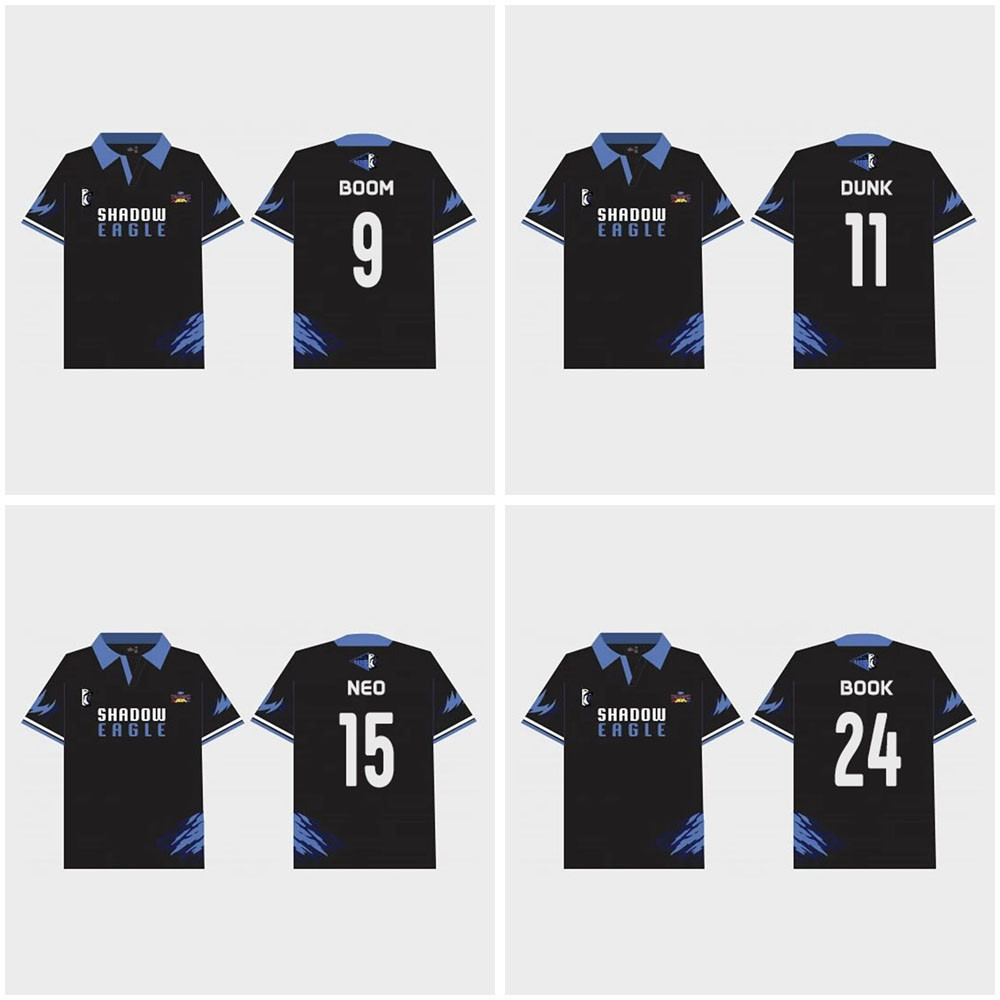Gmmtv STARLYMPICS 2024 / Shadow Eagle Jersey ดีไซน์ใหม่เสื้อโปโลสีดําคอปกแขนสั้นเสื้อกีฬาลําลองแขนสั้น