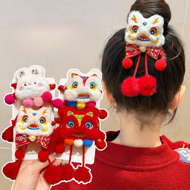 ปีใหม่ตุ๊กตายางรัดผมสาวน่ารักเชือกผมการ์ตูนแฟชั่นตุ๊กตาเครื่องประดับผม