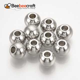 50-100 ชิ้น Non-Tarnish 304 สแตนเลสสตีล Spacer ลูกปัดรอบสแตน…