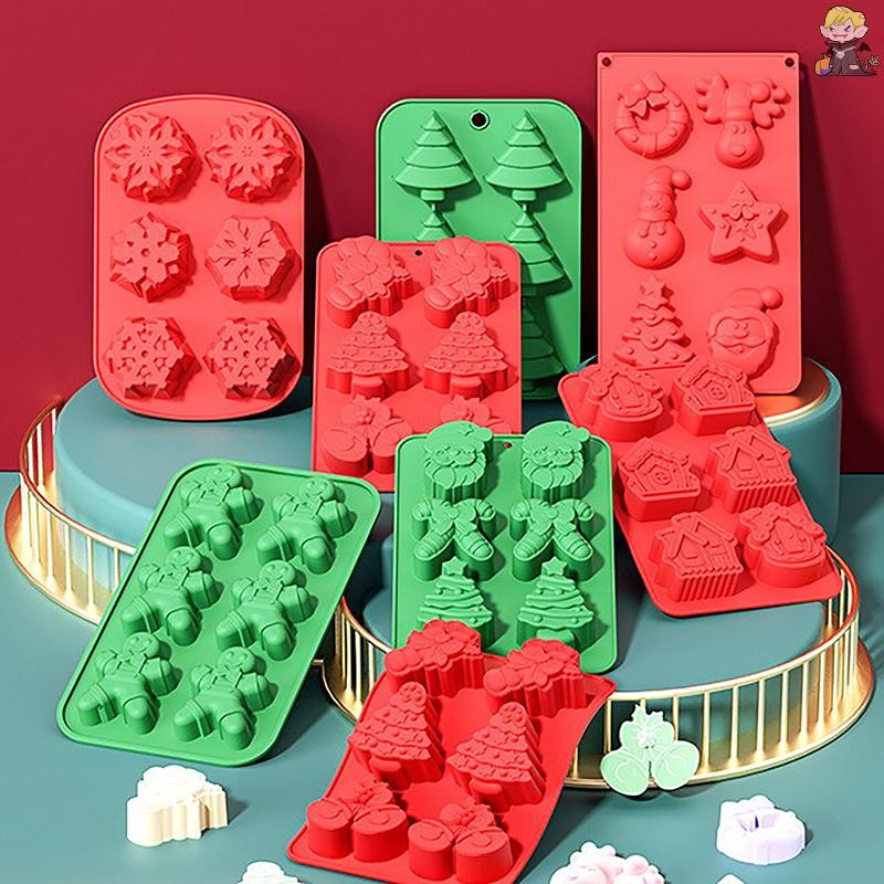 [CL] แม่พิมพ์ช็อกโกแลตคริสต์มาส Crutch ซิลิโคนงานรื่นเริง Bakeware DIY Candy Fudge Ice Jelly เค้กตกแต่ง Bakeware แม่พิมพ์ TH