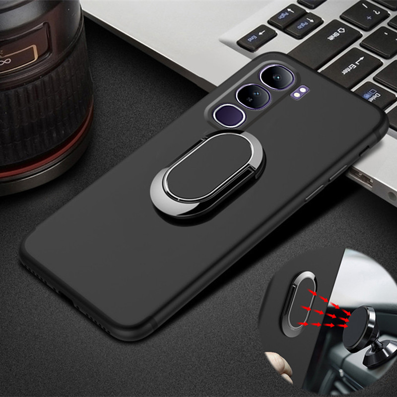 เคสโทรศัพท์มือถือ VIVO Y21D / Y19S / Y200 5G /V60 Lite 5G / V50 V40 Pro 5G ใหม่พร้อมขาตั้งแหวนสีทึบเ