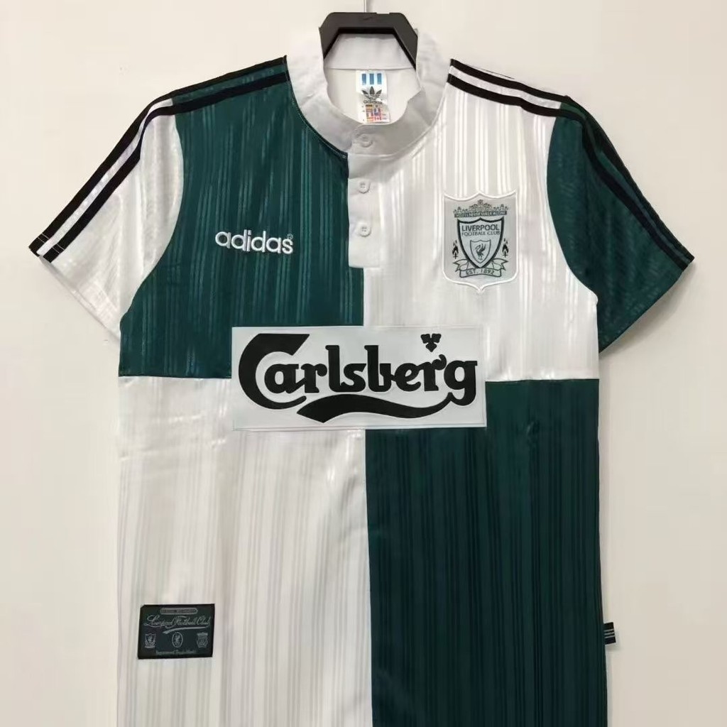 Retro Edition 1995/96 Liverpool Away Football Jersey and Shirt for S-2XL,สามารถเพิ่มชื่อและหมายเลขของคุณได้