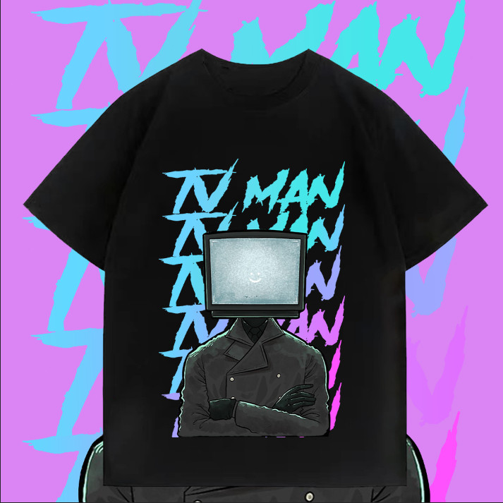 new🔥 (🔥เสื้อเฮีย🔥) เสื้อยืด SKIBIDI TOILET TVMAN พิมพ์ลาย ผ้าCotton 100% ✨💗