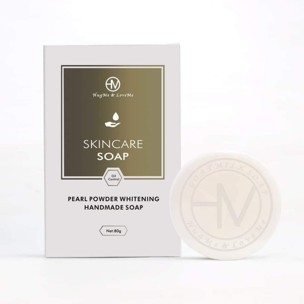 ้HM SKINCARE SOAP  Oil Control  PEARL POWDER WHITENING HANDMADE SOAP  80g