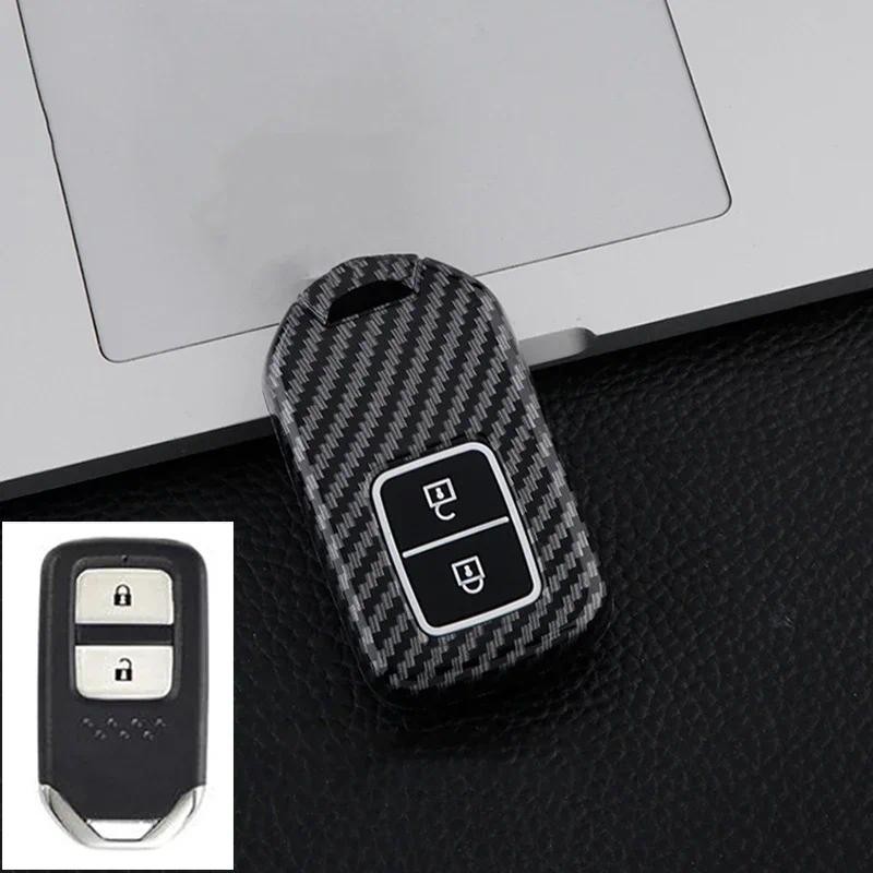 เคสกุญแจรถยนต์  Honda Smart Key เคสกุญแจรีโมทรถยนต์ Honda CIVIC Accord HRV CRV CITY CIVIC JAZZ คาร์บอนไฟเบอร์ Shell