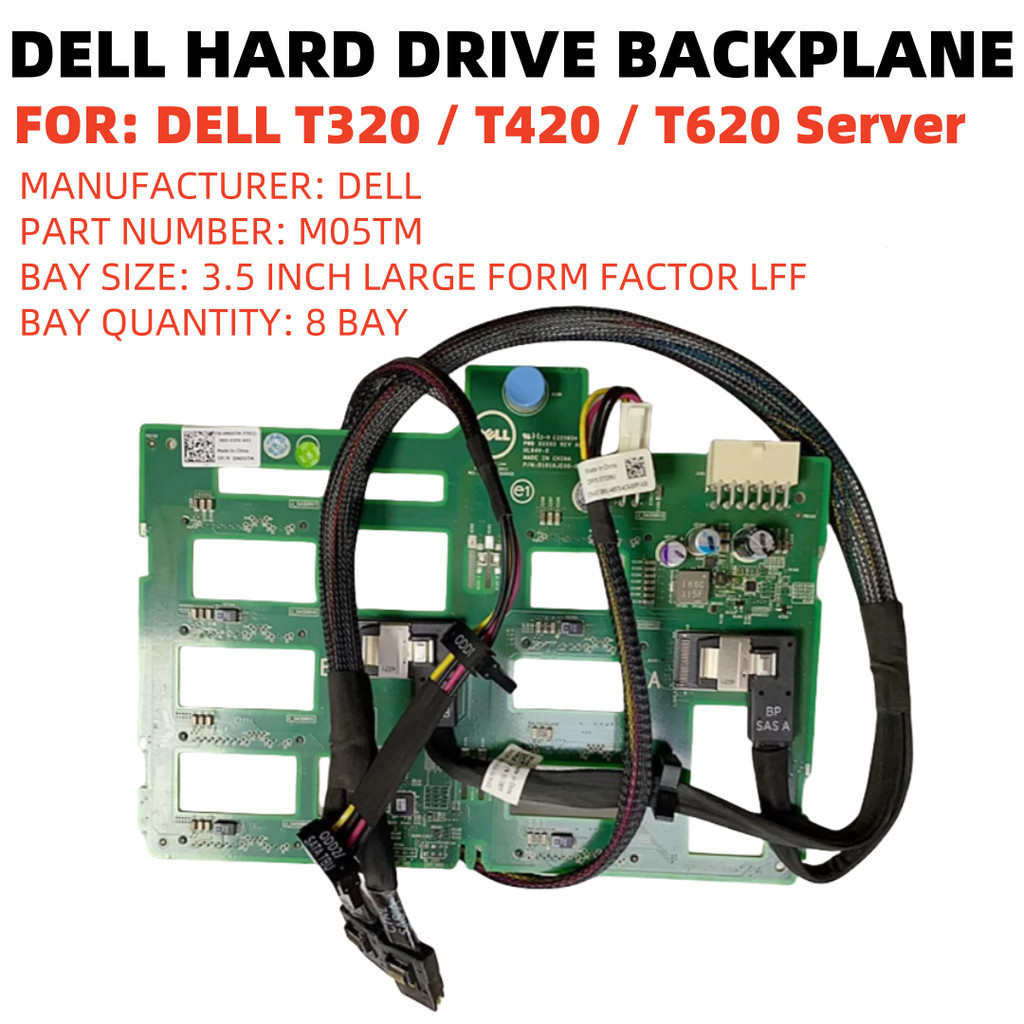 Dell PowerEdge T320 T420 T620 Server 3.5" 8-Slot SAS Backplane Board 0M05TM M05TM HARD DRIVE BACKPLA