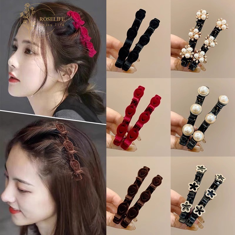 Roselife เกาหลี 1 Pc ขนาดเล็ก Clamps ผมปุย Braiding คลิปสําหรับผู้หญิงสาวแฟชั่น Hairpins ผม Bangs Braider เครื่องมือ