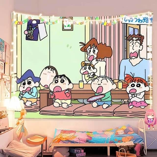 จัดส่งจากไทย] ผ้าพื้นหลัง Agirl Crayon Shin-chan ผ้าแขวนการ์ตูนอนิเมะสองมิติ น่ารัก ตกแต่งห้องนอนวันเกิด