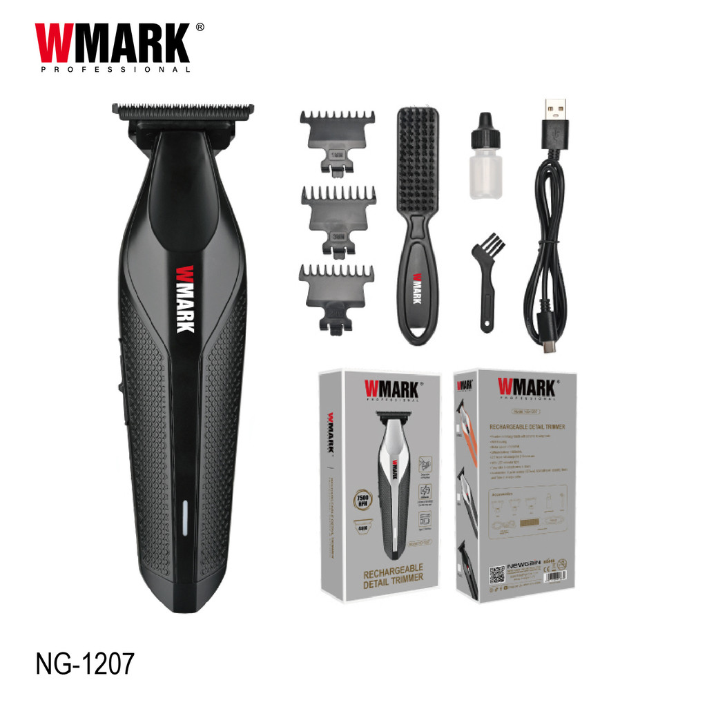 WMARK ใหม่ผงโลหะกรรไกรแกะสลัก clipper ผมแบบชาร์จไฟได้ กรรไกรร้านทําผม NG-1207