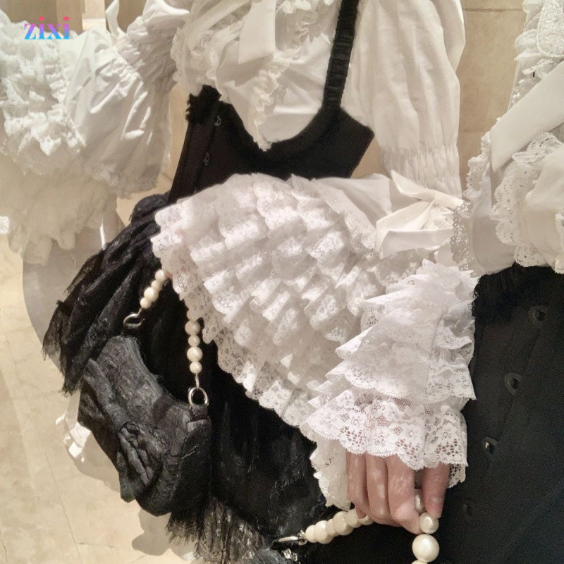 เสื้อลูกไม้แขนเสื้อสไตล์โลลิต้าสวมใส่ภายใน