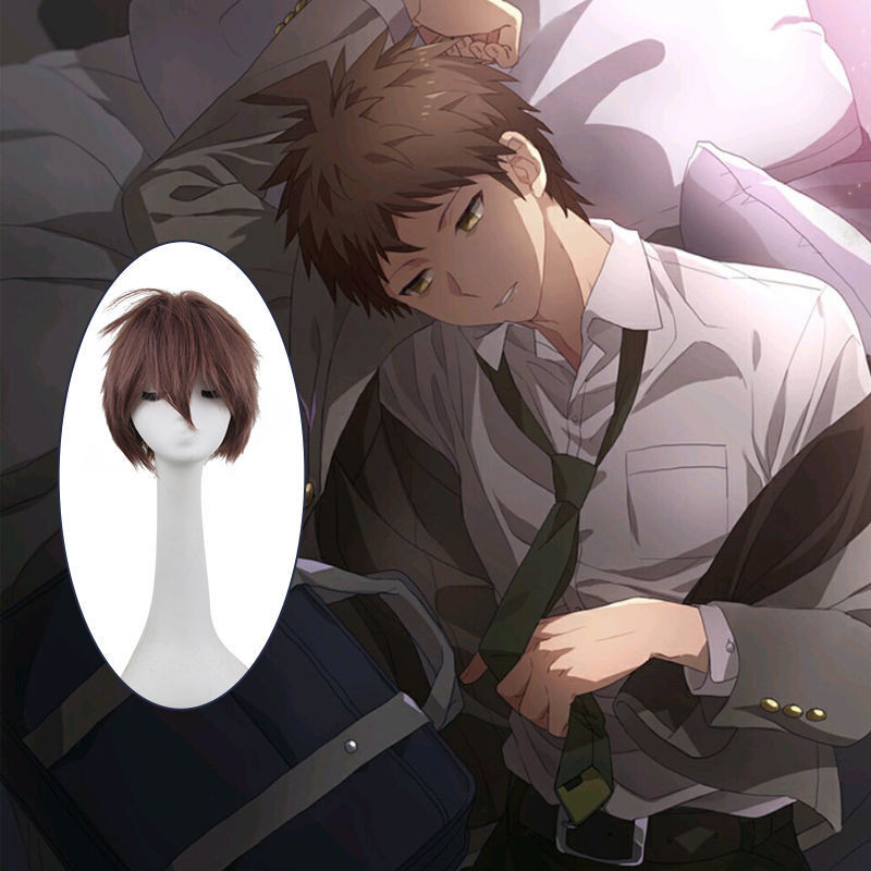 Danganronpa 2: Goodbye Despair - Hajime Hinata คอสเพลย์วิกผมผมสั้นจําลองหนังศีรษะทนความร้อนสังเคราะห
