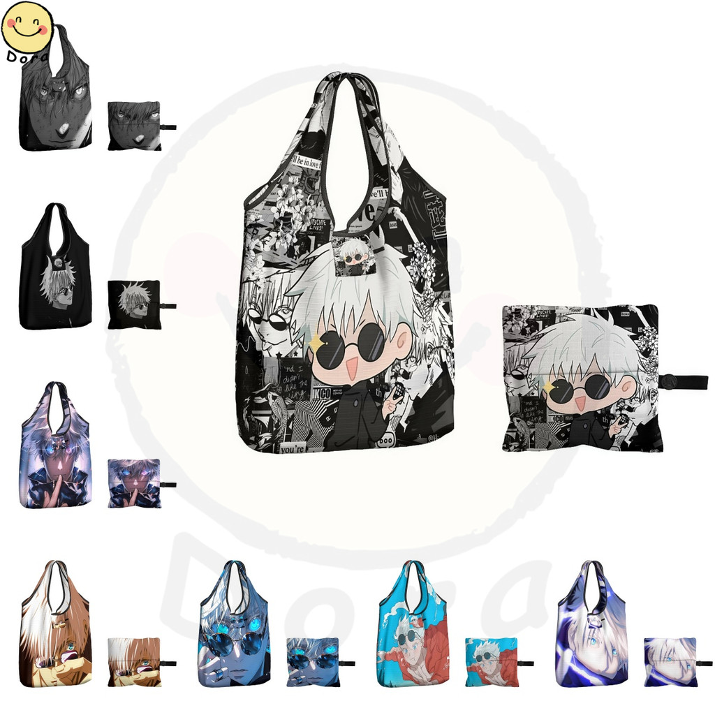 Jujutsu Kaisen Satoru Gojo กระเป๋าช้อปปิ้งReusable Grocery Toteกระเป๋าXLarge 50LBS Ripstopกระเป๋ารีไ