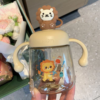 Berma Baby ถ้วยการเรียนรู้สําหรับเด็ก ถ้วยนม 350ml ทนความร้อนสูง แก้วหัดดื่มกันสำลัก