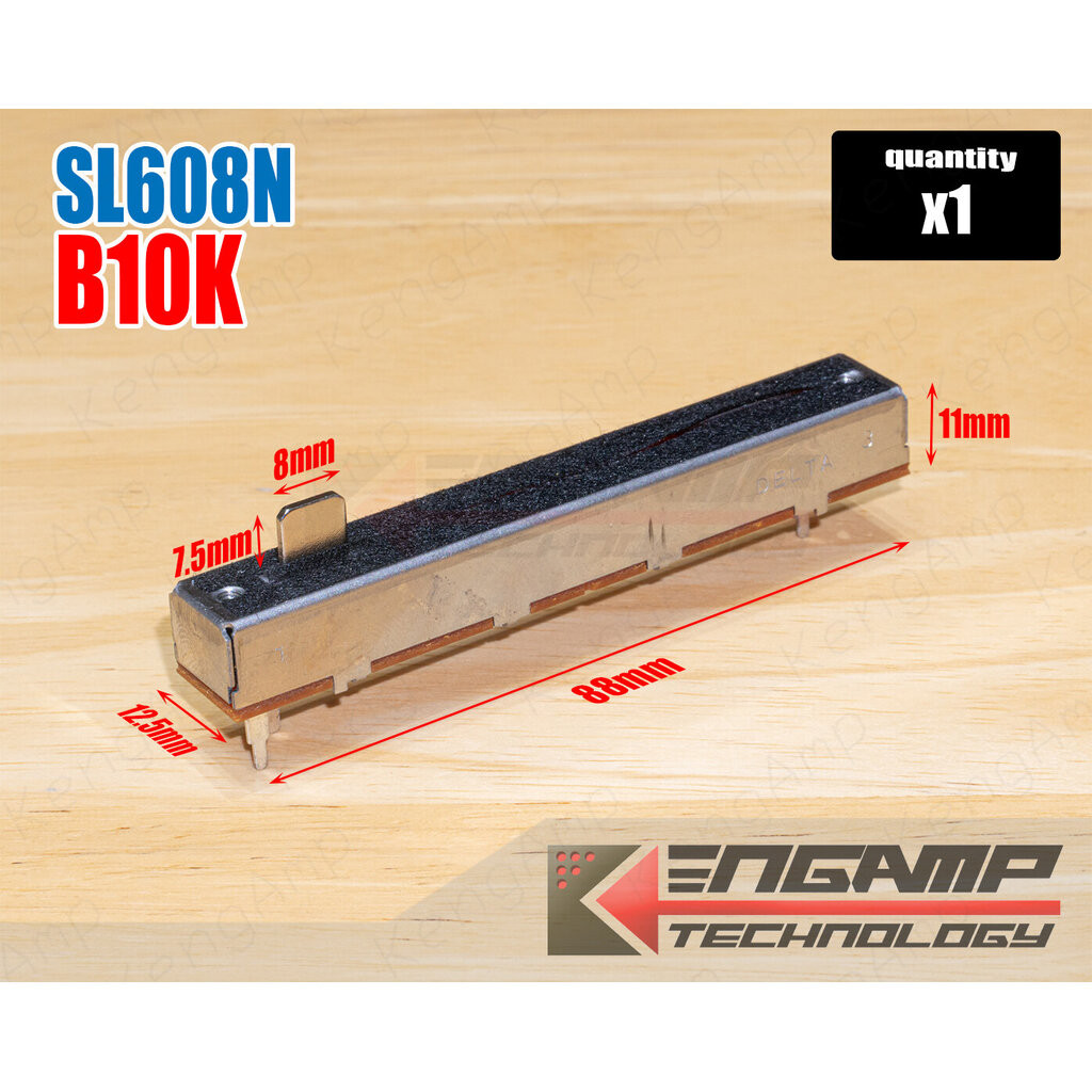 (1ตัว) [VR] Feder Mixer วอลุ่มสไลด์ SL608N B10K MONO ขนาด 12.5x88mm แกน 8xH7.5mm