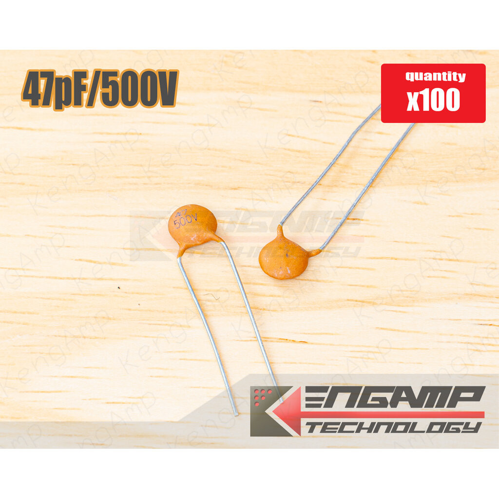 (100ตัว) [F-CAP] 47pF/500V Ceramic Capacitor