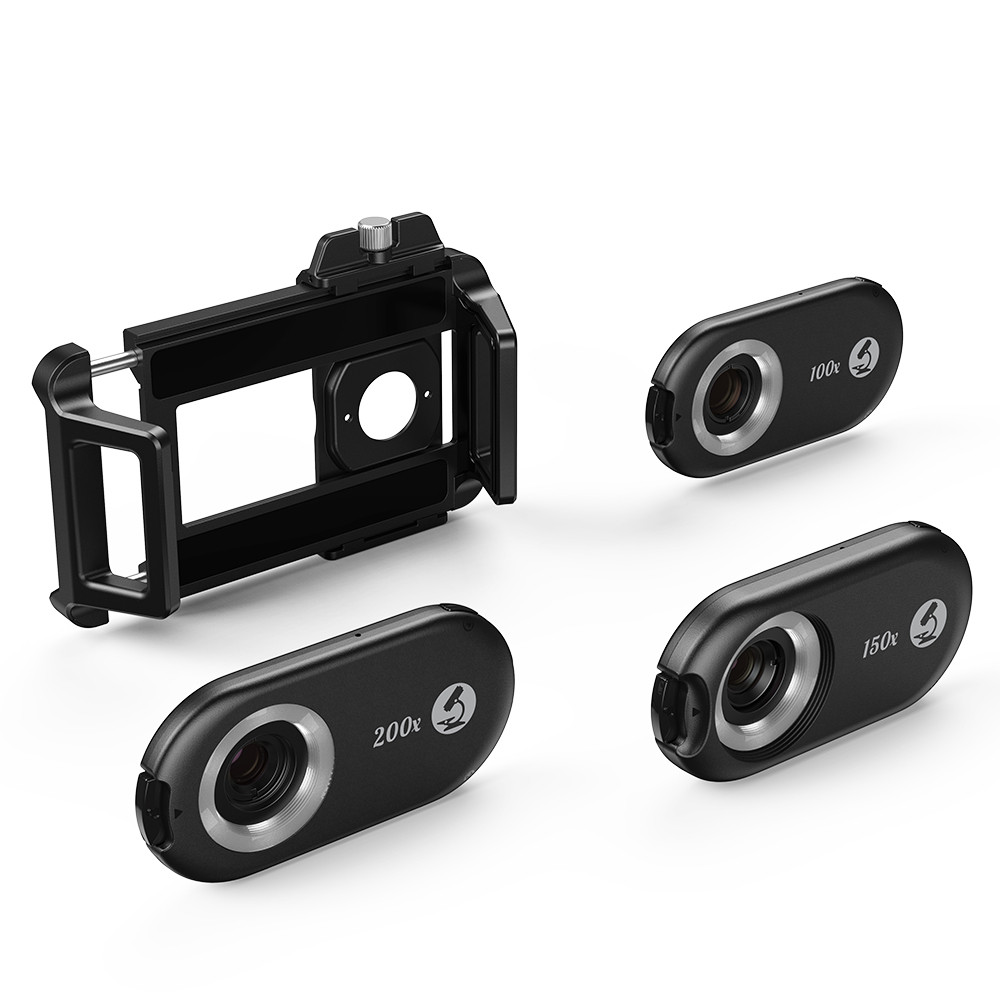 Apexel APL-MS3IN1 100X/150X/200X โทรศัพท์มือถือกล้องจุลทรรศน์เลนส์ชุดไฟ LED/UV ในตัว CPL F กล้องจุลทรรศน์เลนส์ Muswn-1