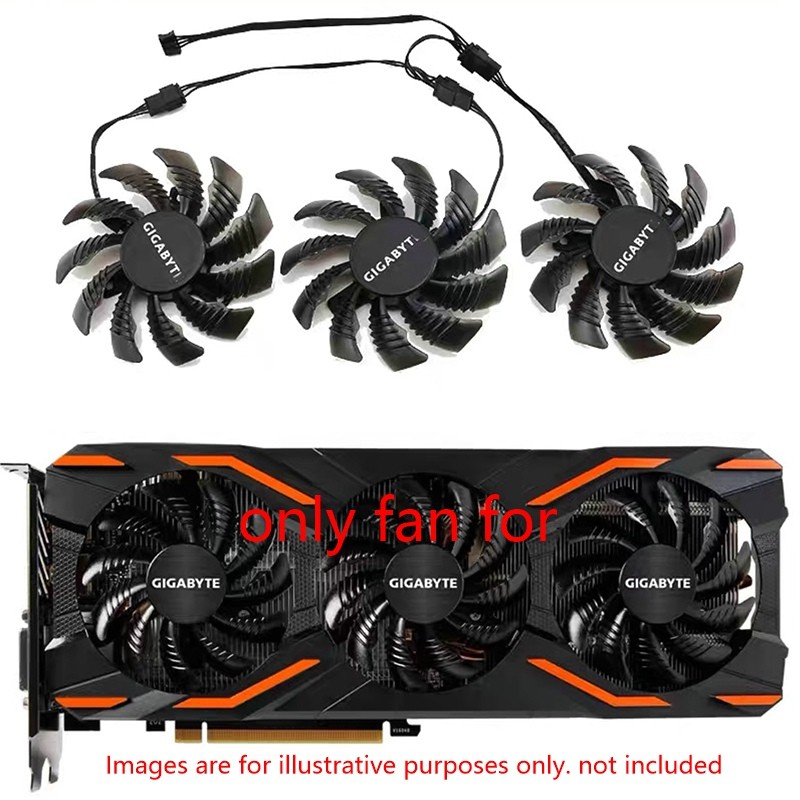 ทีที128010SU 75 มม.กราฟิกการ์ดพัดลมสําหรับ GIGABYTE AORUS GTX 1060 1070 1080 Ti G1 Gaming GV-N98T GT