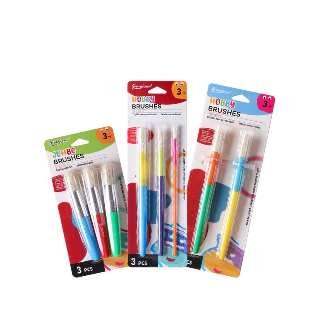 Giorgione Kids Paint Brush Set - 2/3 ชิ้น Premium Pig Bristle Acrylic สีน้ําปากกาวาดภาพสีน้ํามัน - รูปที่ 3