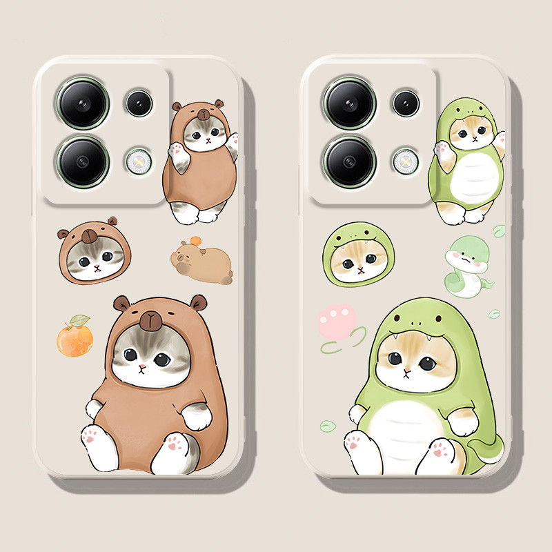 Cat เคสสําหรับ redmi note 13/pro/+,14,112/s/pro,11/s,10/s,9/s/t,8/pro,7/pro,6,5,4g,5g ฝาครอบซิลิโคนอ