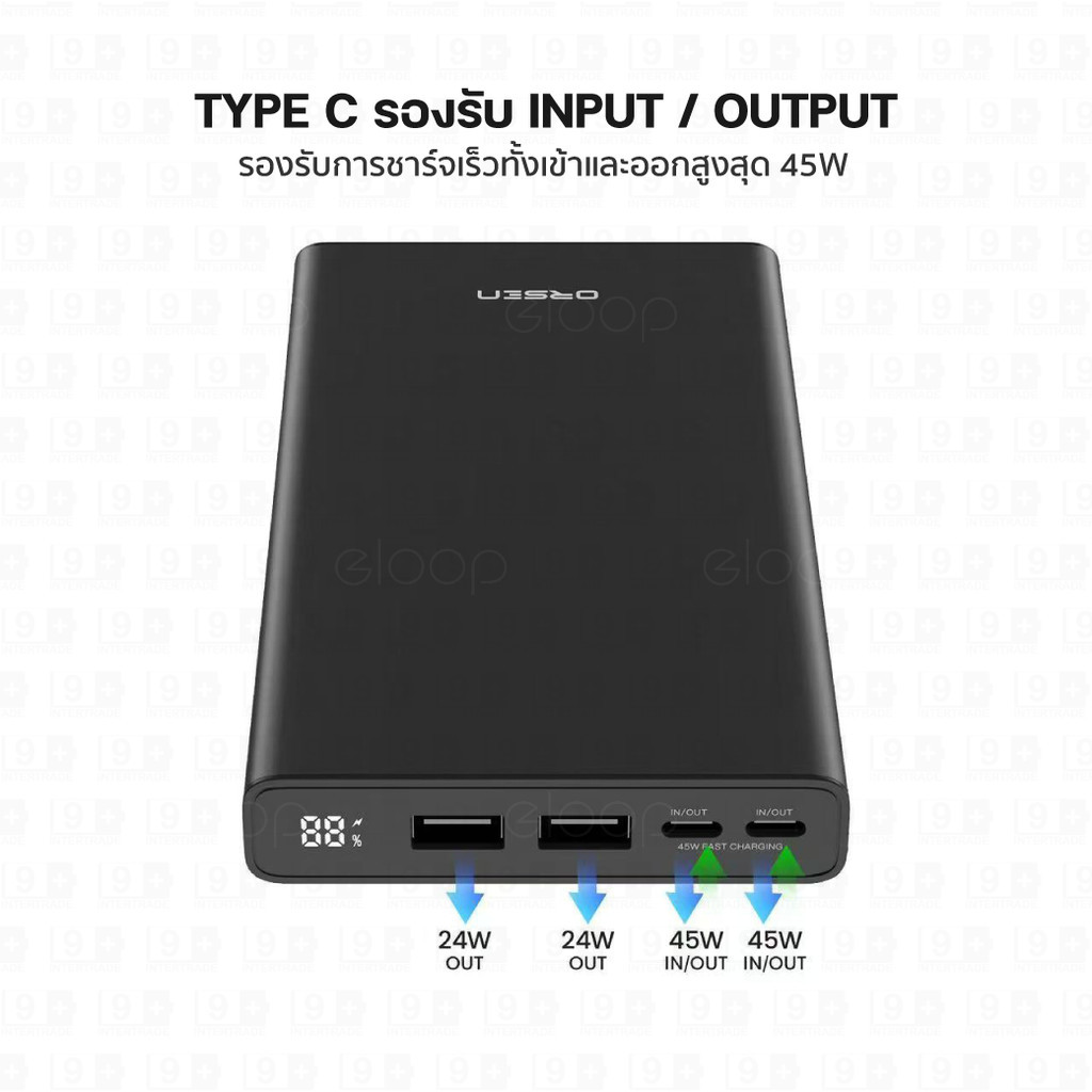 [ส่งด่วน] Orsen by Eloop E29 Ultra PD 45W | QC 3.0 แบตสำรอง 30000mAh Power Bank 4 พอร์ต 2 Type C ชาร์จเร็ว รูปที่ 5