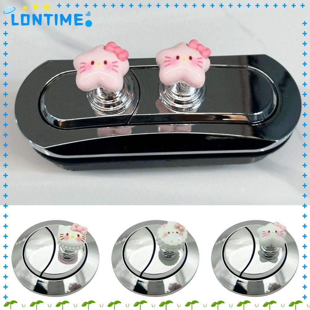 LONTIME ปุ่มกดชักโครก, ปุ่มถังชักโครกกาว Hello Kitty, ปุ่มฟลัชเปลี่ยนห้องน้ําการ์ตูน