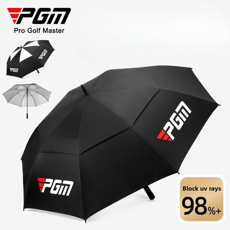PGM YS008 ร่มกอล์ฟ ร่มอัตโนมัติคาร์บอนไฟเบอร์น้ําหนักเบาพิเศษ สองชั้นขนาดใหญ่ 125 ซม. ทนลมและป้องกันรังสียูวี UPF50+