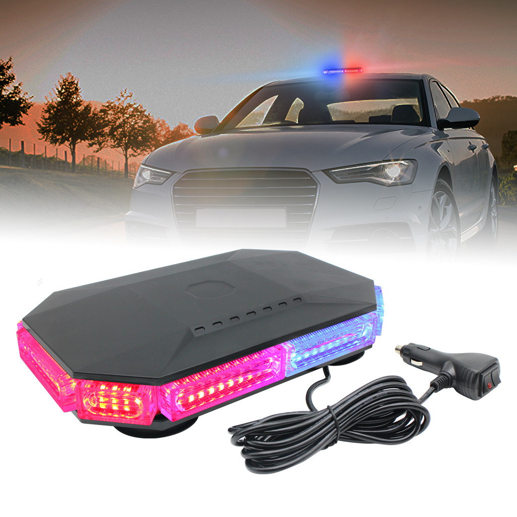 76LED หลังคา Strobe Beacon Light Bar 12 นิ้วพร้อมไฟเตือนจราจรฉุกเฉินแม่เหล็ก 12-24V