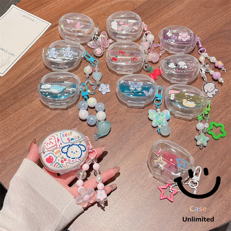 สําหรับ Honor EarBuds X8 X7 เคส Case หูฟังบุคลิกภาพปลาวาฬลูกสุนัขดอกไม้ดาวผีเสื้อ motif
