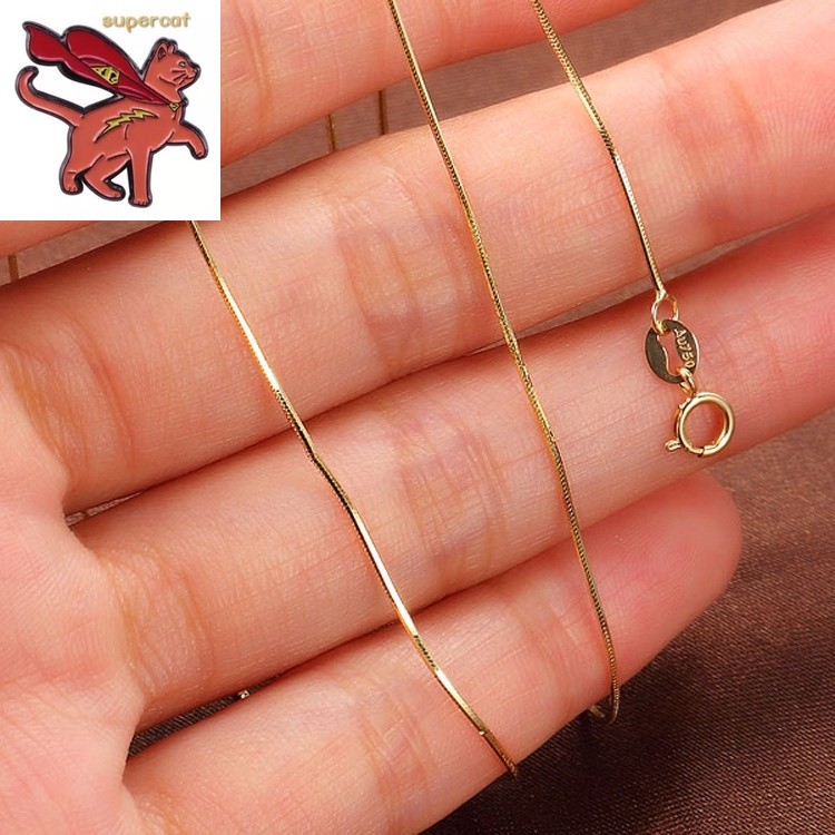 JT8 บริสุทธิ์ 18K Saudi Gold Pawnable สร้อยคอผู้หญิงงูกระดูกโซ่ระลอกคลื่นโซ่น้ํา