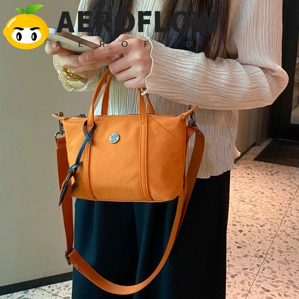 AEROFLOW กระเป๋าโท้ทไนลอน, กระเป๋าสไตล์เกาหลี กระเป๋าสะพายผ้าอ๊อกซ์ฟอร์ด, กระเป๋าถือแฟชั่น Pure Color All-match Dumpling Bag Women