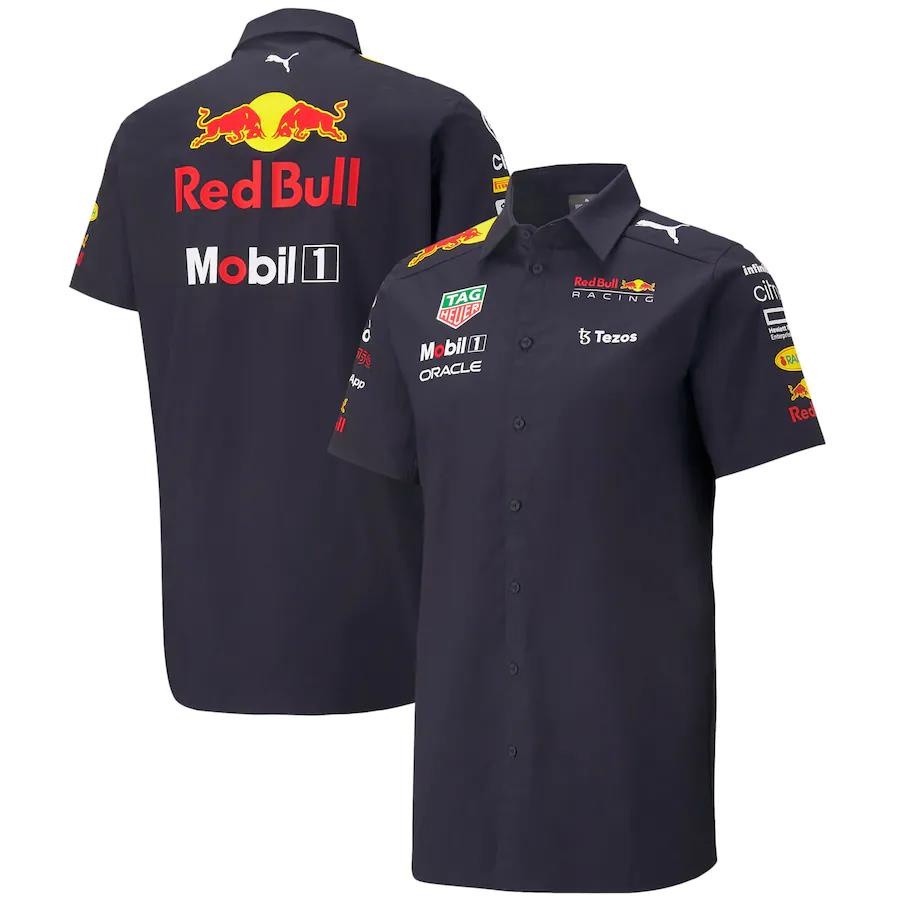 2025 ฤดูร้อนใหม่กระทิงแดง ฉ1 ทีมแข่งรถเสื้อผ้าทํางานเสื้อแห้งเร็ว