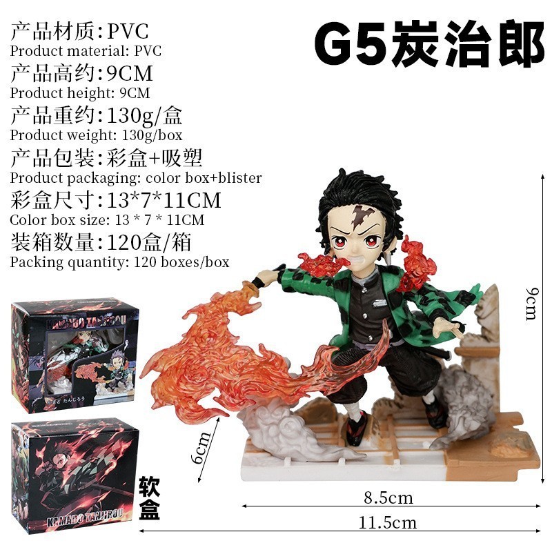 Demon Slayer: Kimetsu no Yaiba Figures G5 Inosuke, Nezuko, Tanjiro, Giyuu Tomioka การตกแต่งเคสรถยนต์