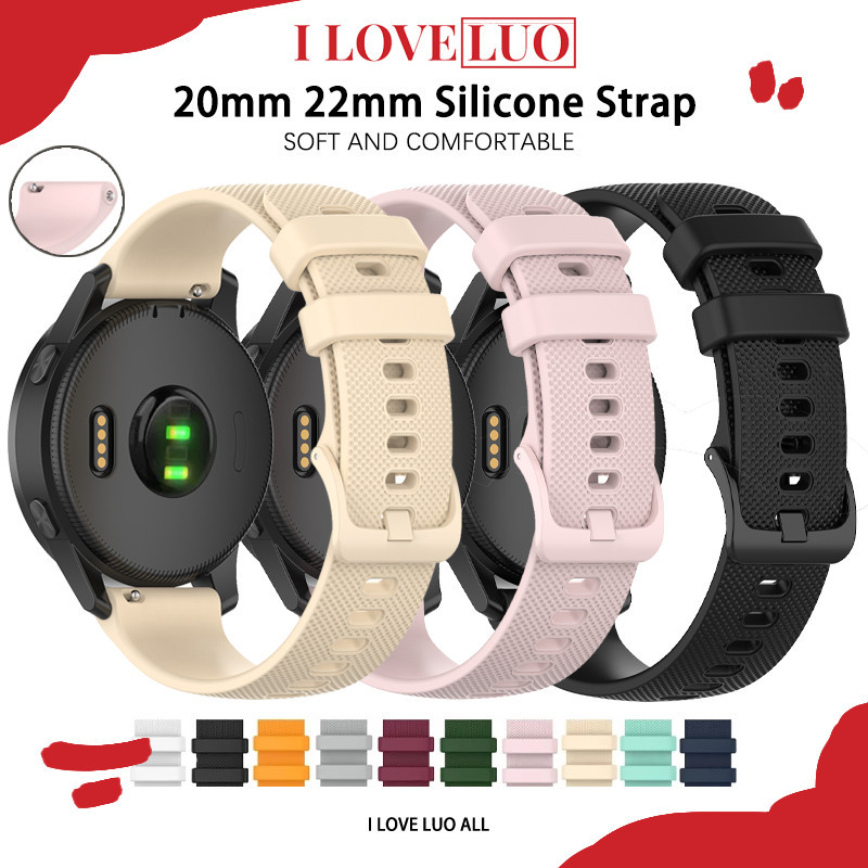 กีฬาซิลิโคนสายนาฬิกา 20/22mm for Samsung Galaxy Watch FE 7 6 5/Huawei Watch/redmi Watch 5 Active/Amazfit/Garmin/Aolon