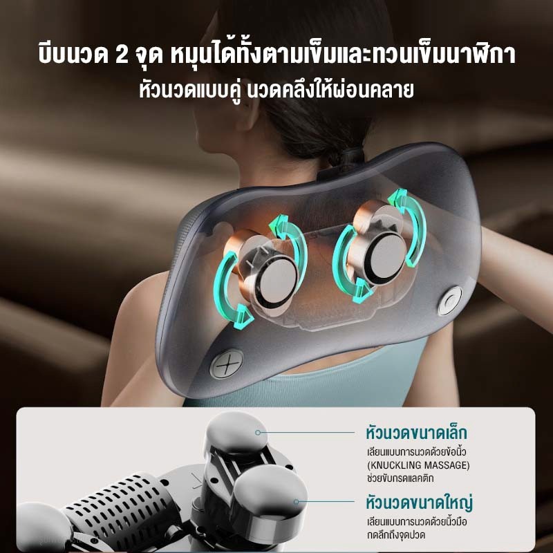 Philips Massage Pillow เครื่องนวด หมอนนวด เครื่องนวดไฟฟ้า นวดคอ หลัง เบาะนวดอเนก ประสงค์ พร้อมระบบความร้อน PPM3307 - รูปที่ 3