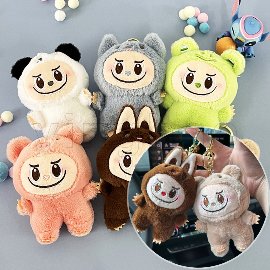 ใหม่ ลาบู ตุ๊กตาตุ๊กตาพวงกุญแจจี้การ์ตูนน่ารักของขวัญคริสต์มาสของขวัญวันเกิดตุ๊กตาตุ๊กตากระเป๋าเป้สะพายหลังจี้ของเล่น