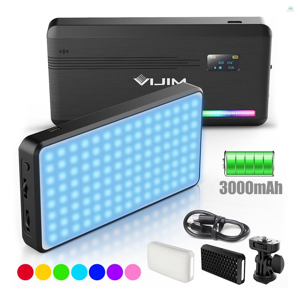 Yb2 การถ่ายภาพโคมไฟ VIJIM VL196 Pocket RGB LED Video Light การถ่ายภาพเติมแสง 2500K-9000K หรี่แสงได้ 