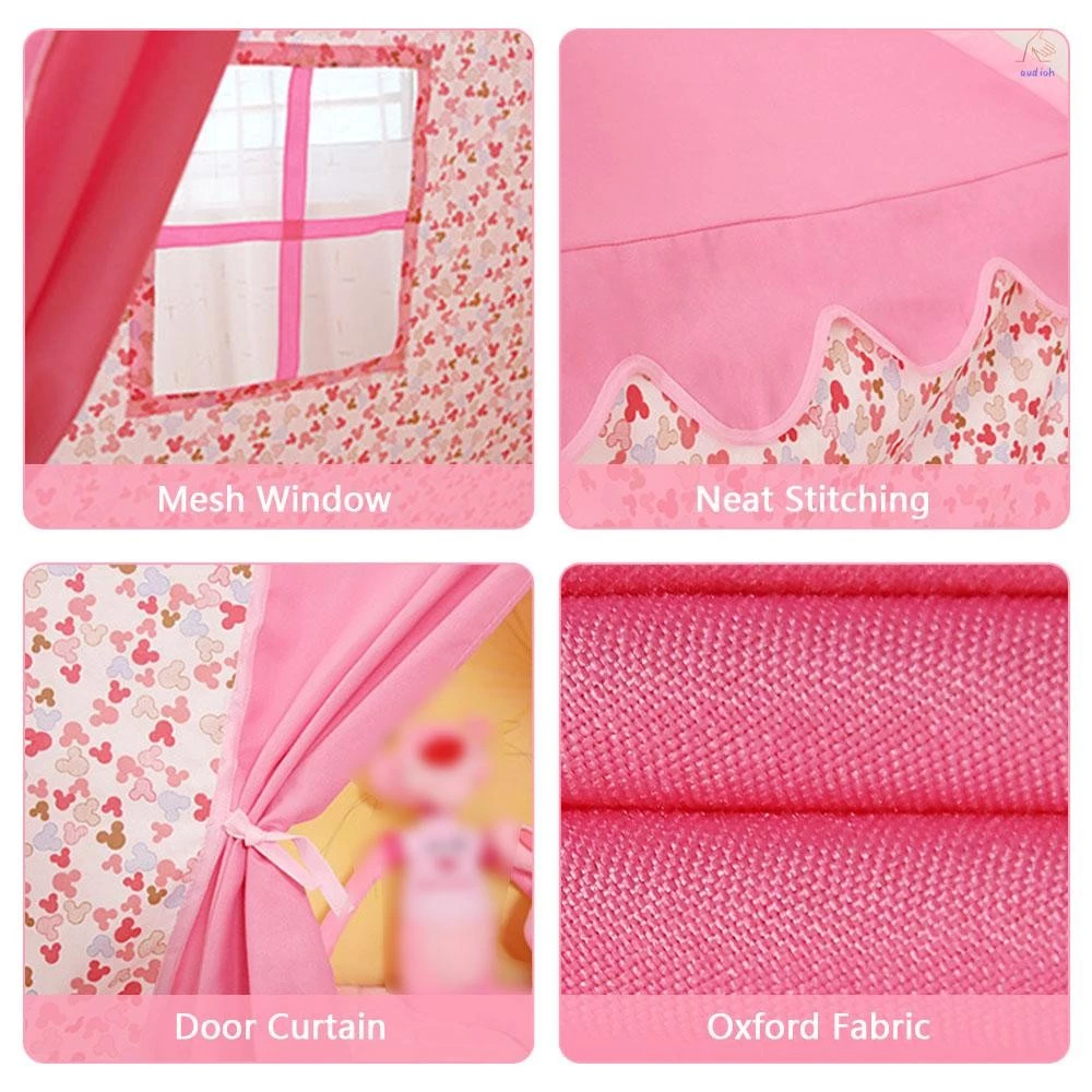 เต็นท์ปราสาทเจ้าหญิงผ้า Oxford สำหรับเด็กในร่มและกลางแจ้ง thumbnail 6