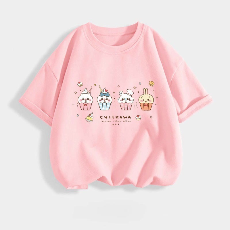 (จัดส่งตลอด 24 ชั่วโมง)KIDS PRINCESS เสื้อผ้าเด็กผู้หญิงฤดูร้อนลําลองหลวมมินิการ์ตูนด้านบน T221