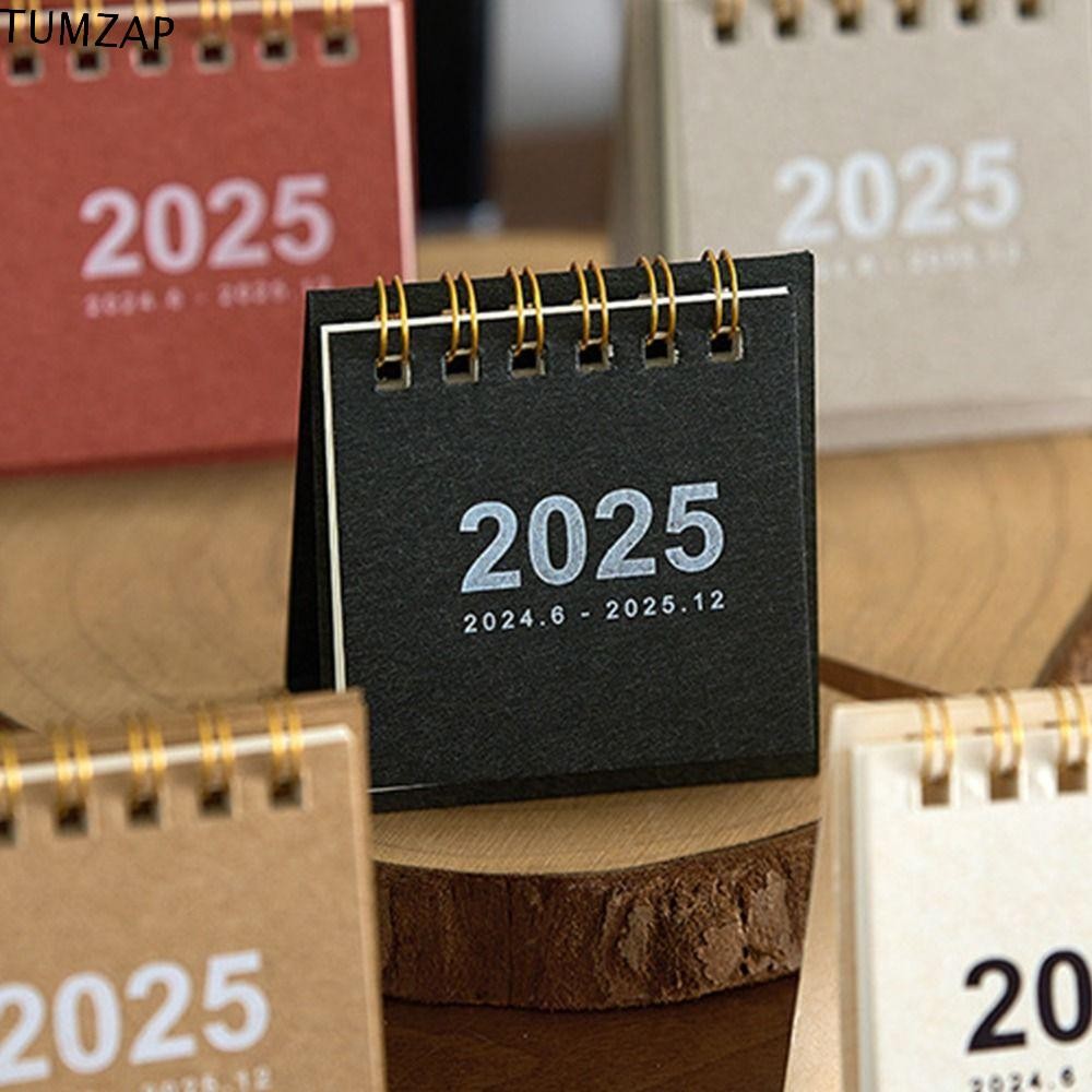 Tumzap 2024-2025 ปฏิทิน, ปฏิทินตั้งโต๊ะมินิเรียบง่ายสร้างสรรค์, กระเป๋ากระดาษหนาวาระ ถึง ทํา รายการ ปฏิทินตั้งโต๊ะภาษาอังกฤษตั้งแต่ 2024.6 ถึง 2025.12